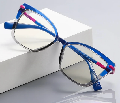16Two-color Patchwork Women Anti Blue Light Optical Eyeglasses Frame PFD2112